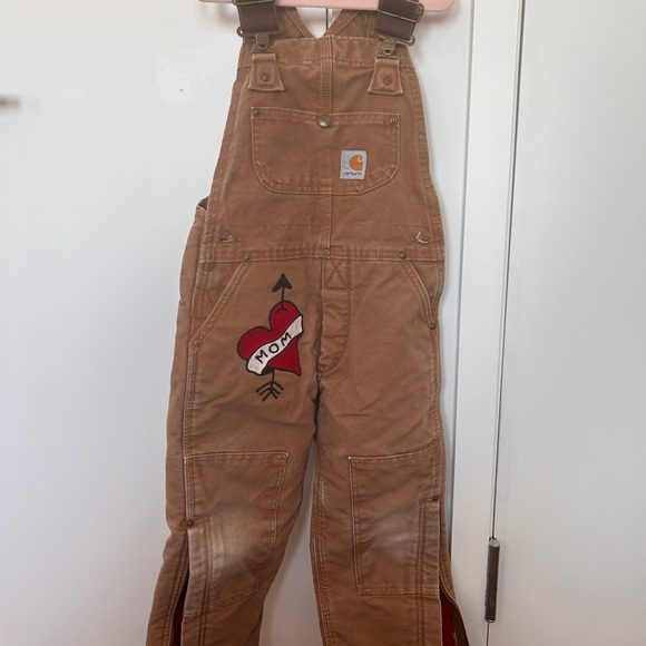 Carhartt Other - Carhartt Brown Overalls with Heart Patch